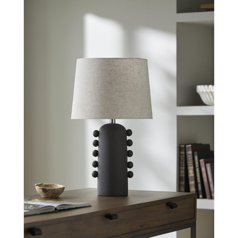 Eilee Accent Table Lamp, White, Black