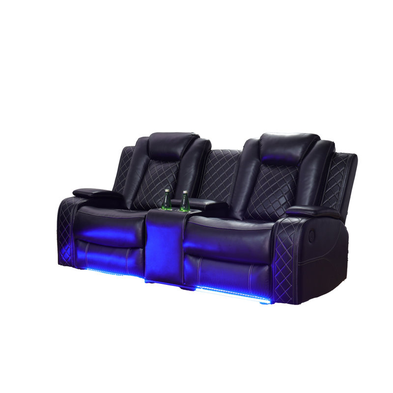 Ensemble de salon inclinable en similicuir 3 pièces Cutino