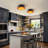 2-Light Modern Matte Black Metal Flush Mount
