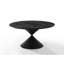 Ensemble de salle à manger à piédestal rond noir ébène de 59 po avec base de sablier et chaises en tonneau gris de 59 po Haven