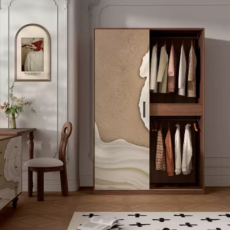 Armoire simple et élégante avec des vagues, Noir
