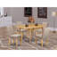 L'ensemble 5 pièces de table et chaises de cuisine comprend une table de salle à manger rectangulaire avec Dropleaf et 4 chaises Parsons en tissu brun clair clair, chêne-109975755-106914469-106914466