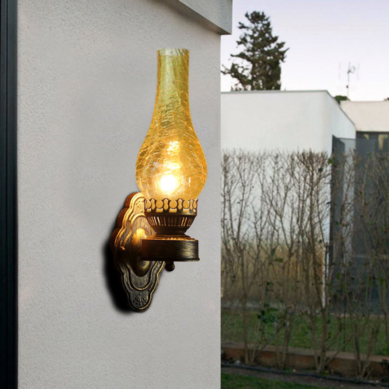 Lampe murale moderne en fer rétro avec ampoule E27 sans source de lumière