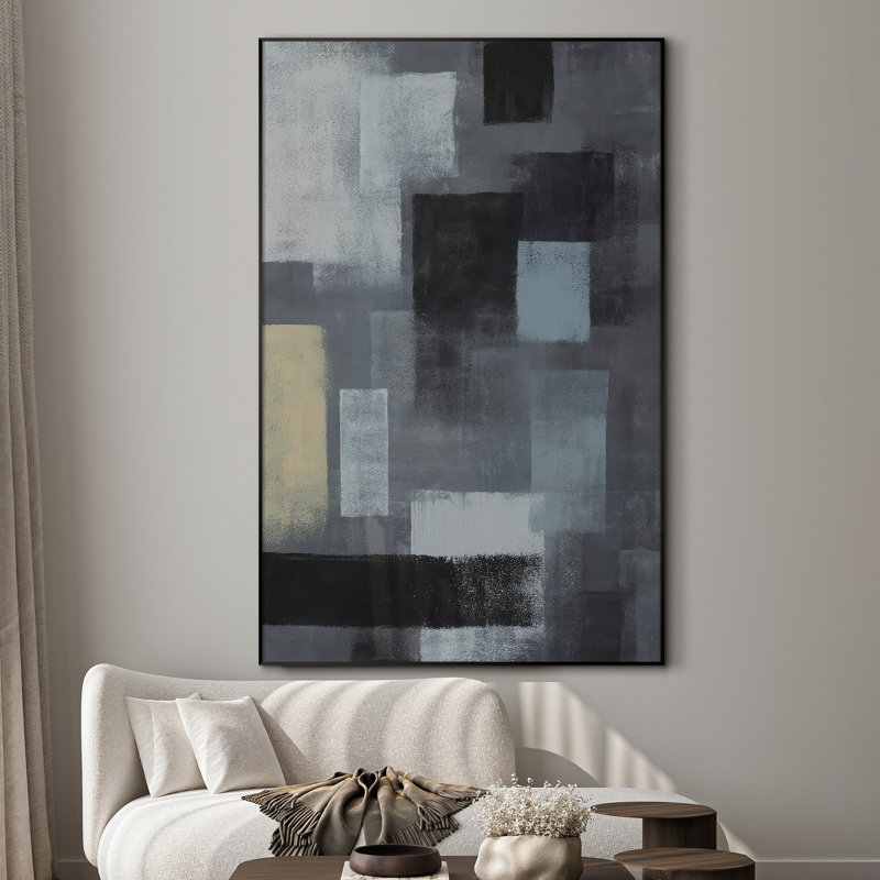 Très grand art mural imprimé sur toile - Œuvre d'art moderne abstraite, décor pour le salon ou la chambre à coucher - «Assemblage requis du cadre (cadre non fini)»