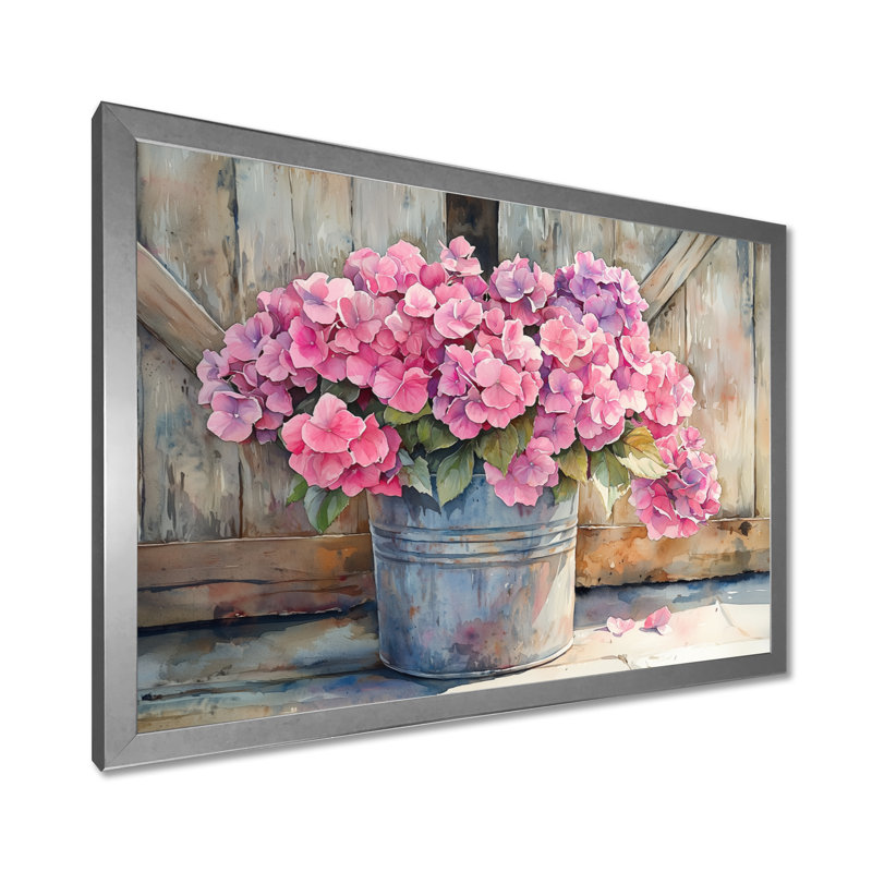 Distin - Floral Wall Art, Reproduction encadrée d'une seule photo, Argent argent, H 12 po x l 20 po