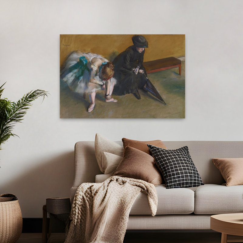 En attente, vers 1882, estampe d'art mural abstrait et contemporain impressionniste, H 32 po x l 48 po