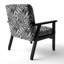 Fauteuil d'appoint rembourré à motif géométrique noir et blanc