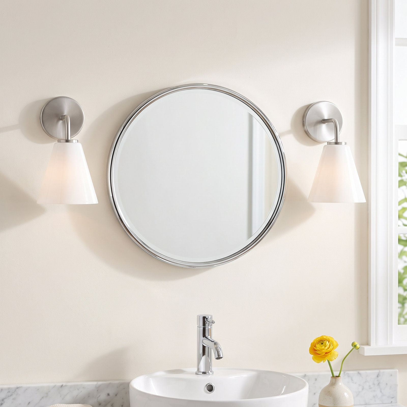 Nabi Vanity Light, 1, Brushed Nickel, White