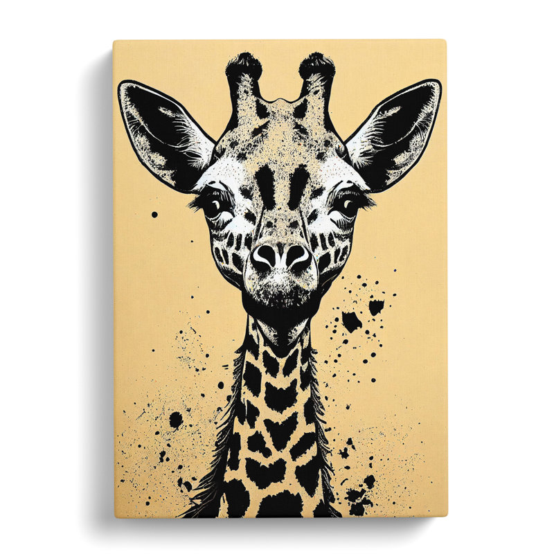 Giraffe Graffiti - Wrapped Canvas Print, 50cm H x 35cm W x 3cm D