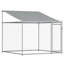 Grande cage pour chien en acier galvanisé gris Vidaxl-132937225-132937214