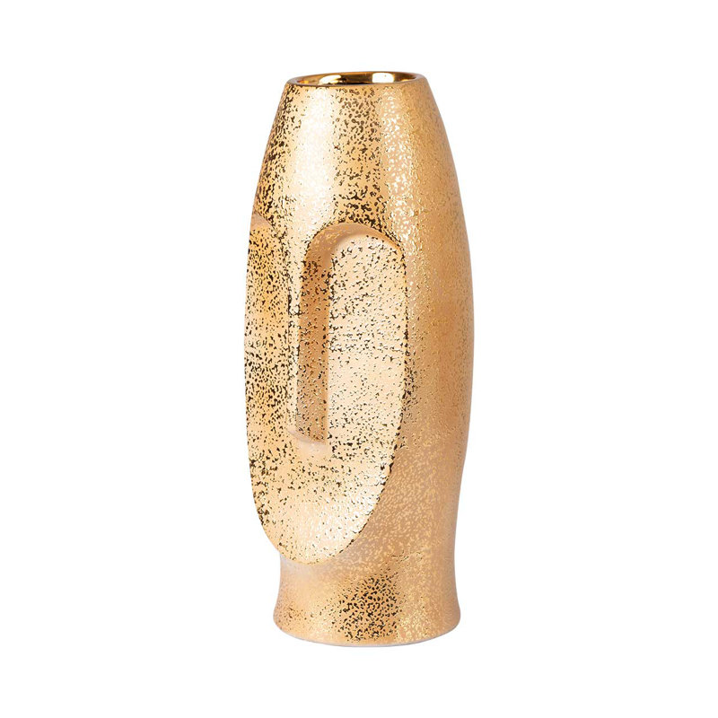 Trollinger Ceramic Vase For Living Room Furniture, Luxury Handmade Table Vase, 38cm H x 16cm W x 16cm D, Black