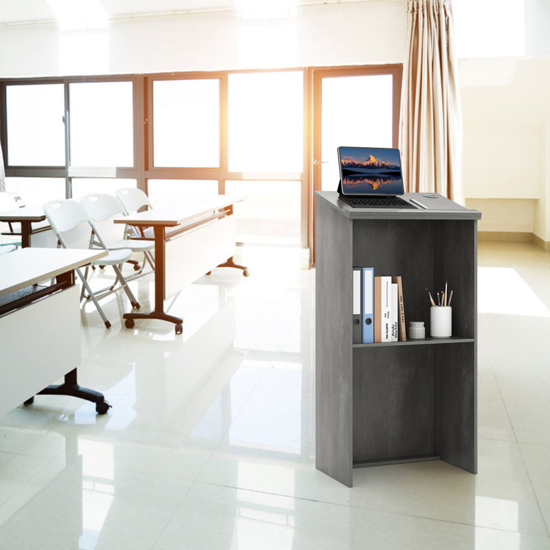 117cm Wood Full Podium, Black