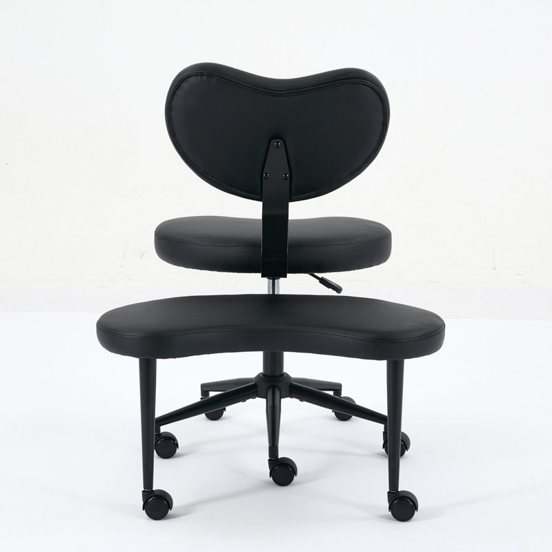 Meditation Chair Plus – Black Cross-legged Chair With Wheels, Adhd-friendly Desk Chair With Lumbar Support & Adjustable Stool For Flexible Seating