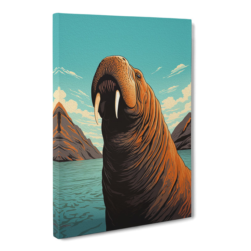 Walrus Deco - Print, 50cm H x 35cm W x 3cm D