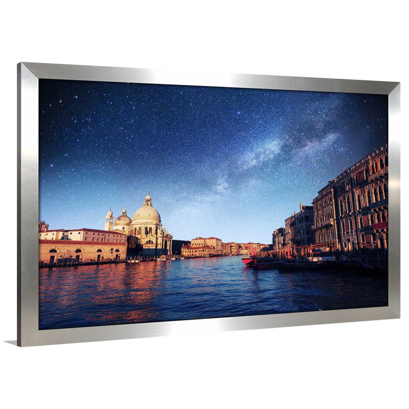 «Milky Way Sea II», reproduction d'impression encadrée, H 27,5 po x l 39,5 po x P 0,75 po, Encadrement argenté