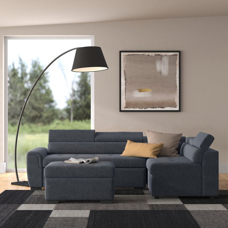 Gerdeen Upholstered L-Shaped Sectional with Ottoman Right Hand Facing