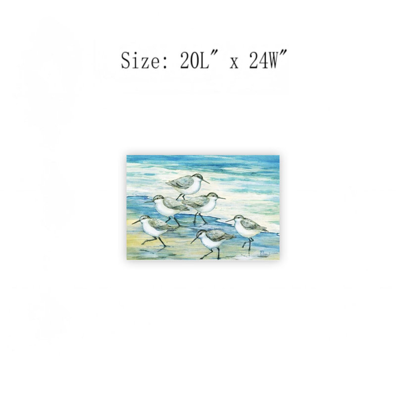 Contemporary Sandpipers Print Canvas Wall Art 24 X 20 In