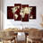" White On Red World Map " 4 - Pieces-103064169