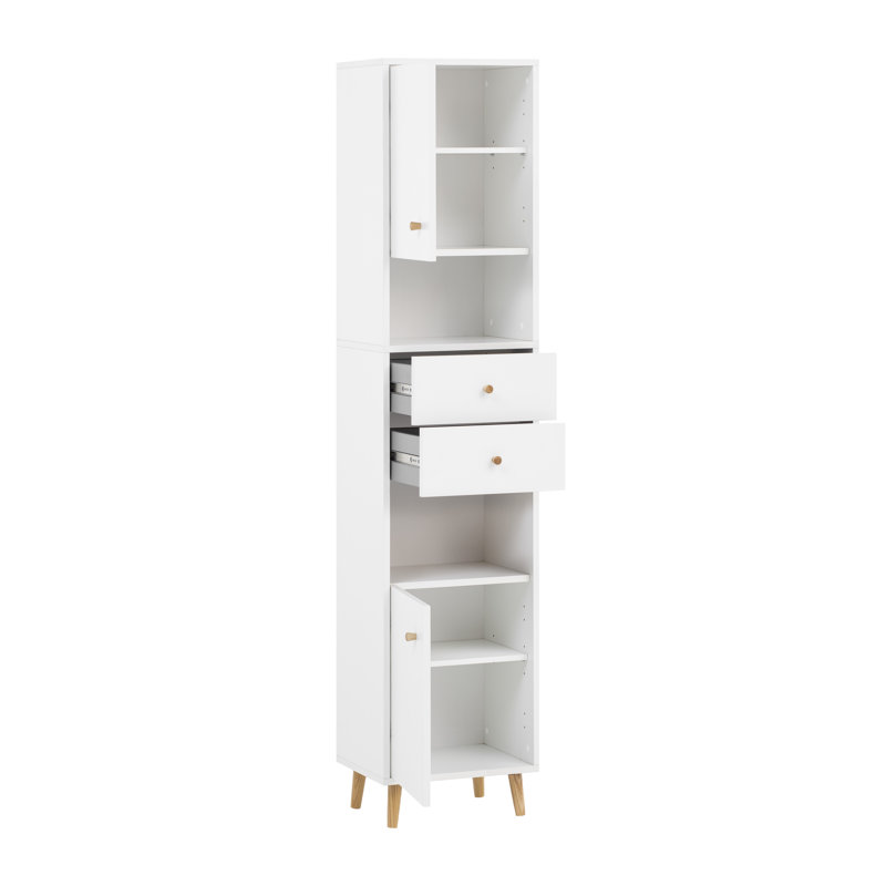 40 X 177 Cm Laundry Cupboard Bjarne, Mattweiss