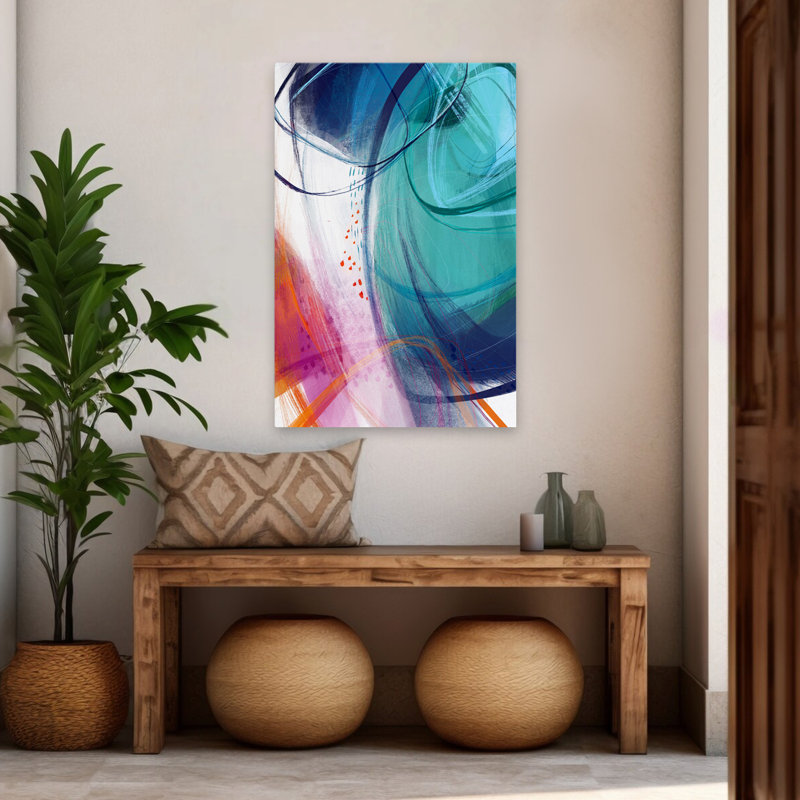 Turquoise n ° 2 - Art abstrait, H 48 po x l 32 po