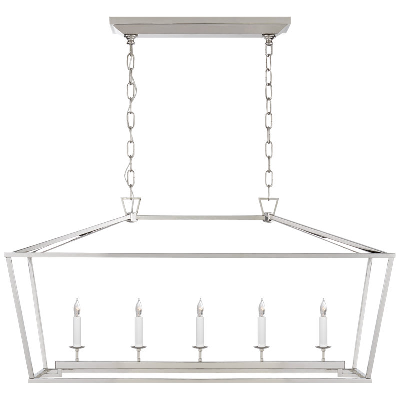Chapman & Myers Darlana Medium Linear Lantern, Polished Nickel