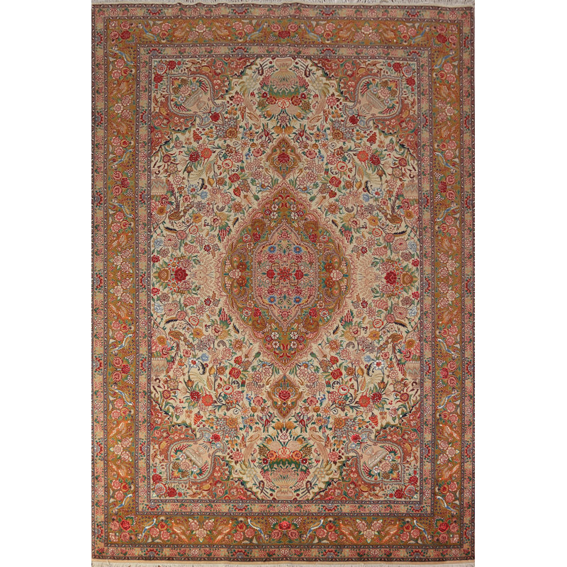 Tapis traditionnel motif animaux à teinture végétale 7 x 10