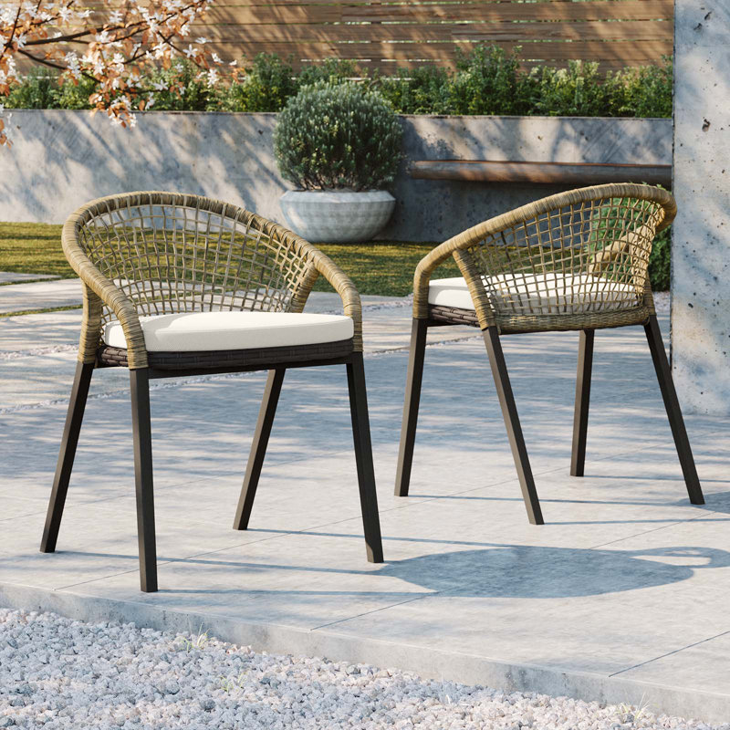 Chaises de salle à manger d'extérieur Meadow, Naturel / blanc