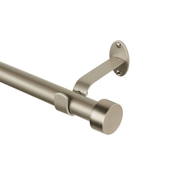 Victorine Adjustable 1" Single Curtain Rod with Contemporary Cap Finial