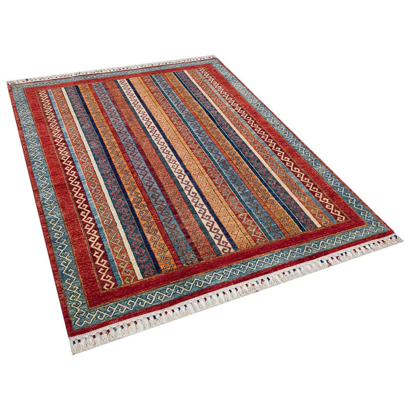 Tapis oriental oriental floral en laine noué à la main bourgogne brun Shirvan