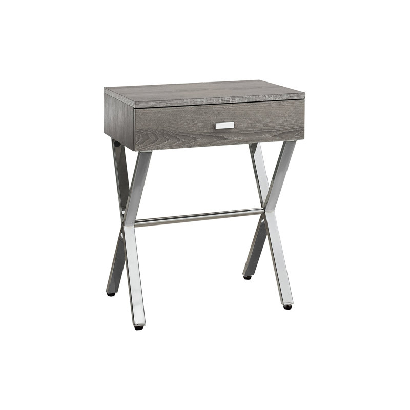 Table d'appoint décorative avec tiroir de rangement et base en X
