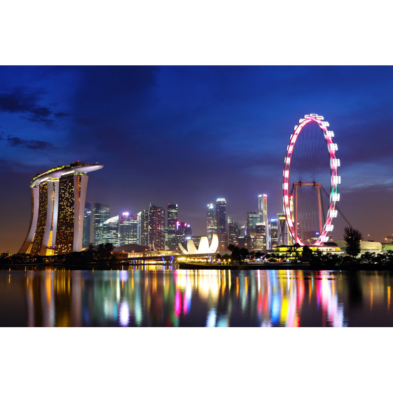 Singapore At Night - Wrapped Canvas Print, 61cm H x 91cm W