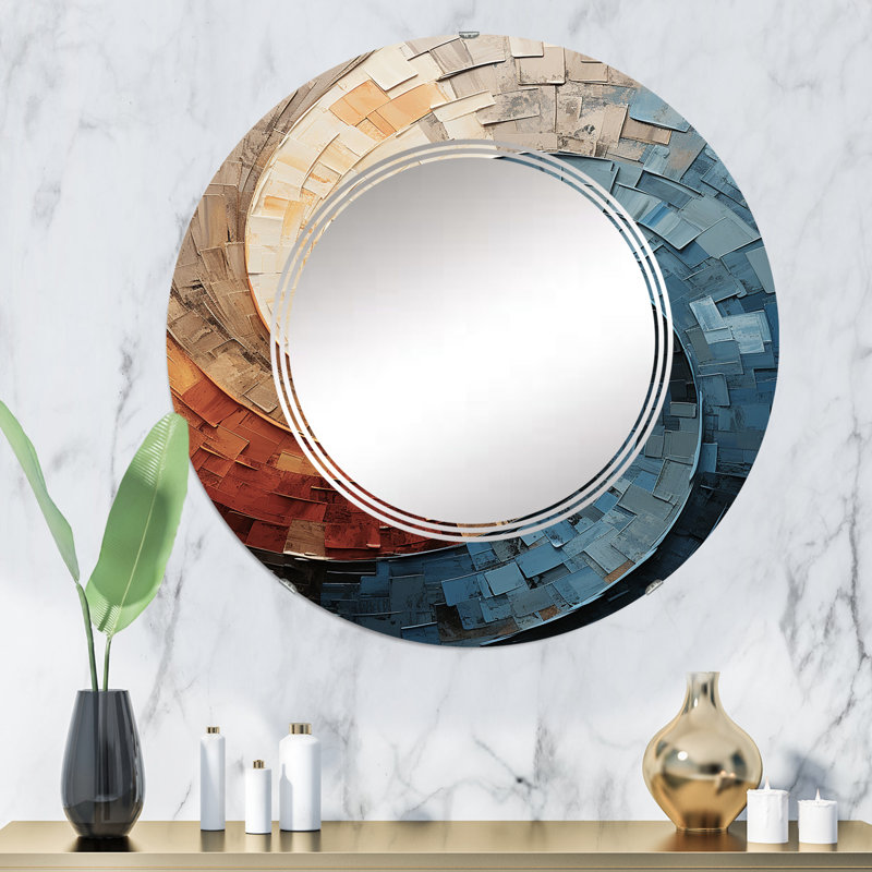 Havity - Miroir mural moderne rond, 32 po x 32 po