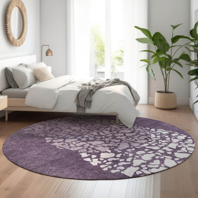 Premium Machine Washable Cerrito Eggplant Rug