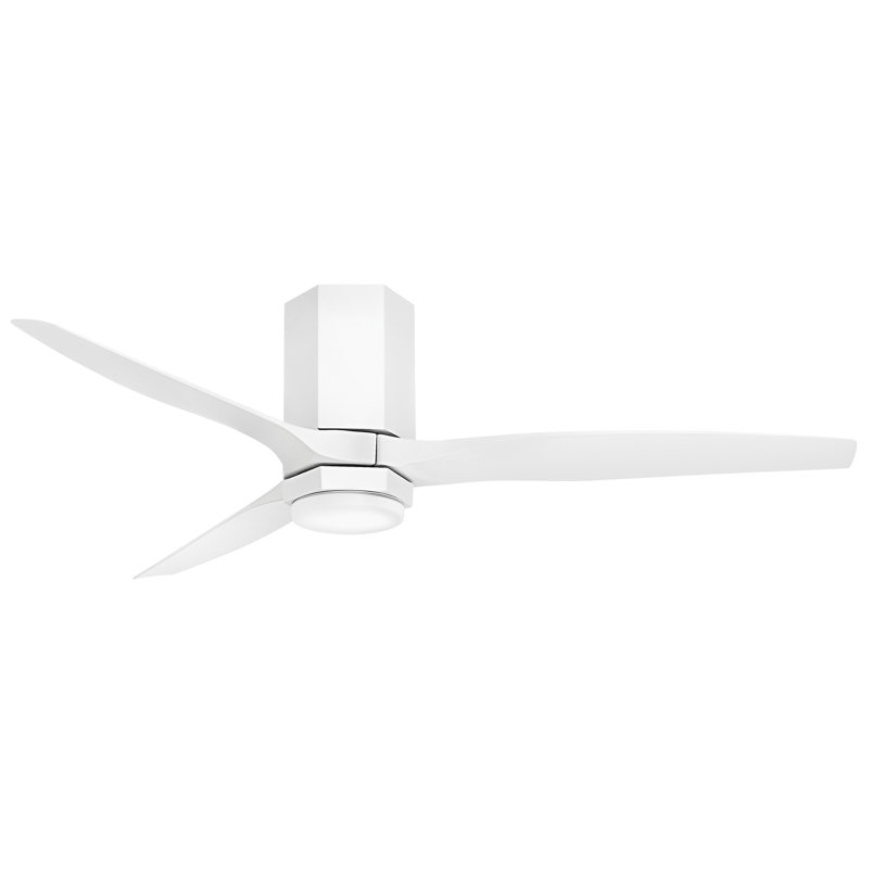 Ventilateur de plafond à DEL Hinkley Facet, Blanc, Transparent