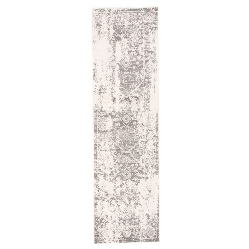 Tapis oriental gris / ivoire Furtado, Tapis de couloir 2 pi x 10 pi