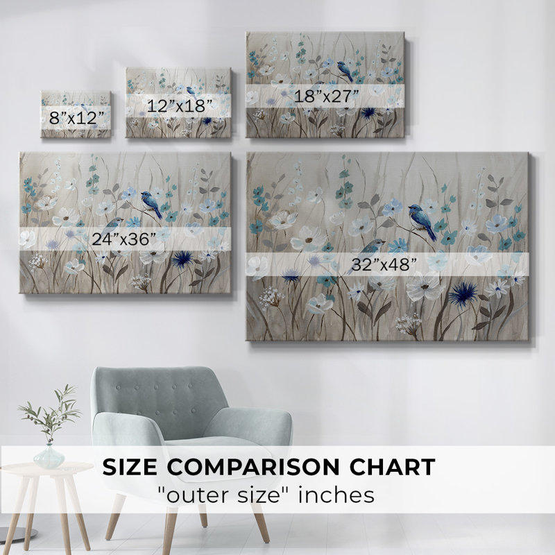 Bluebirds in Spring-Gallery, toile tendue, H 24 po x l 36 po