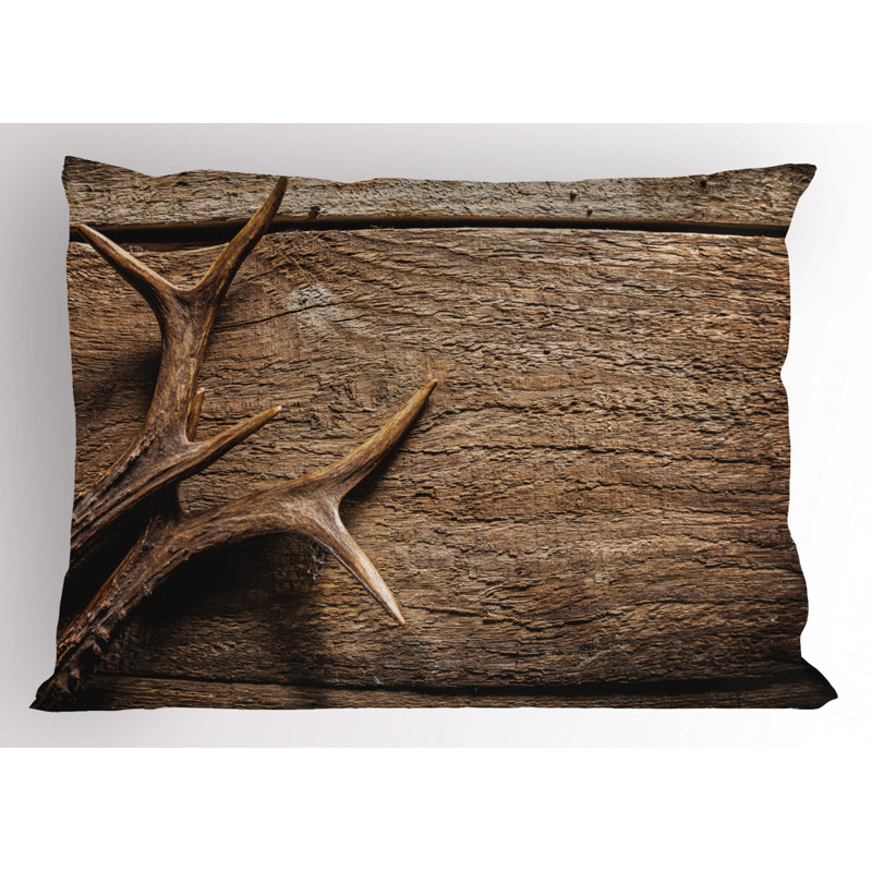 King Size Rustic Deer Antler Polyester Pillow Sham