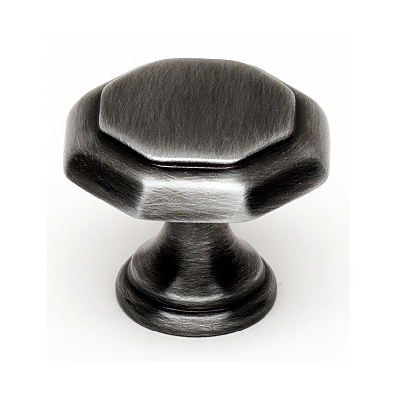 Geometric Geometric Knob, Polished Nickel, 1" H x 1" W x 0.63" D