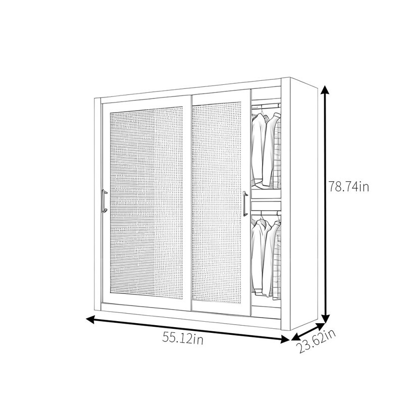 Garde-robe simple et unique, H 78,74 po x l 55,12 po x P 23,62 po
