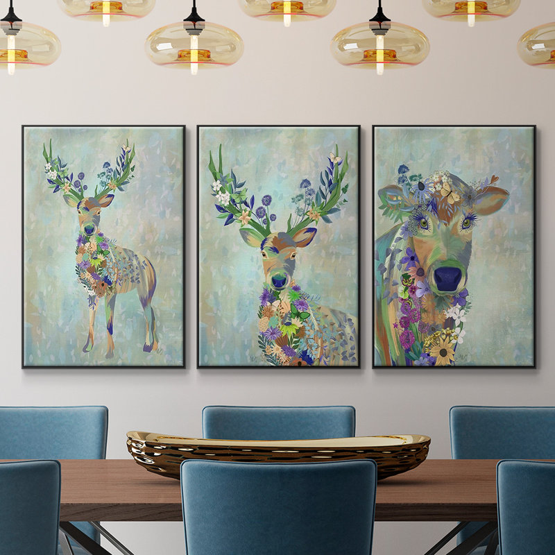 Fantastic Florals Cow, Noir, H 40 po x l 90 po x P 2 po