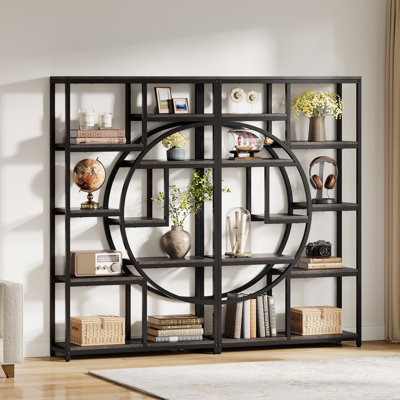 Stoil 68.89" H x 37.4" W Steel Geometric Bookcase