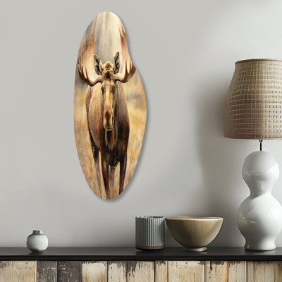 Moose Curved Shape Asymmetric Metal Wall Art