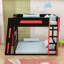 Lit superposé multifonctionnel en bois avec tablettes intégrées, bureau, station de charge et lumière DEL-794917956-794917978