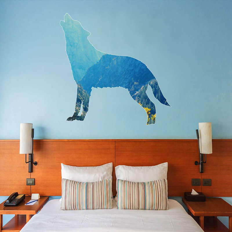 Landscape & Nature Wall Decal, 28"H X 28"W, Blue