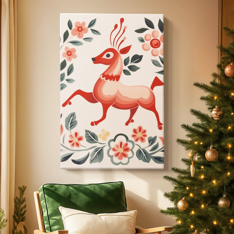 Twilight of Holly - Lanterne rouge - Toile tendue avec châssis de qualité supérieure, H 18 po x l 12 po
