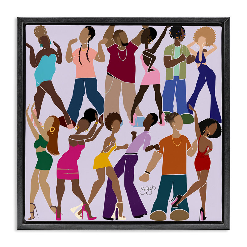 Cadre flottant Peace Fashion & Dancing, design par Sierra Siler, H 18 po x l 18 po, Cadre flottant noir de jais