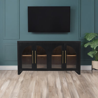 Coady 60" Curved Arch Four Door Sideboard Storage Cabinet - Natural by Latitude Run
