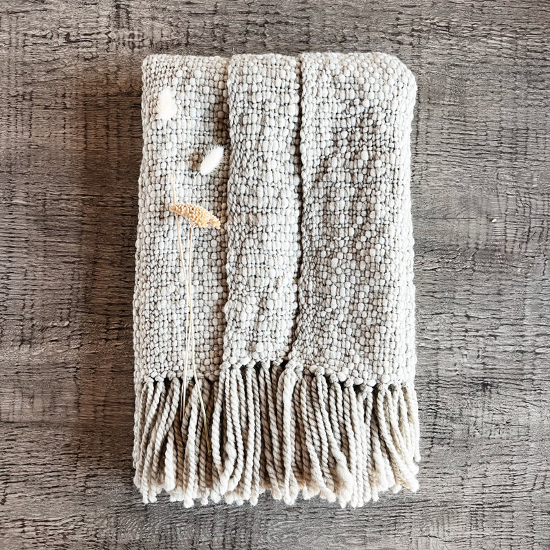 Palermo Hand Woven Throw Blanket, Pebble
