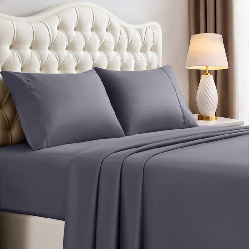 Ensemble de draps 100% coton Toccoleggero, Pink, Queen Sheet Set with 4 Pillowcases