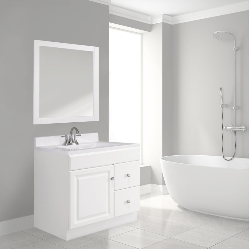 Wyndham 30 Inch Bathroom Vanity, Fully Assembled, White